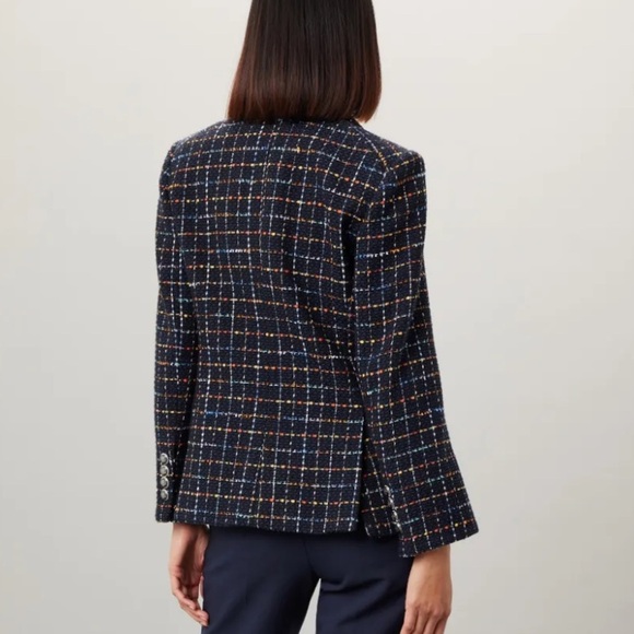 Veronica Beard Rumer Dickey Jacket Multicolor Tweed Blazer - Picture 3 of 16